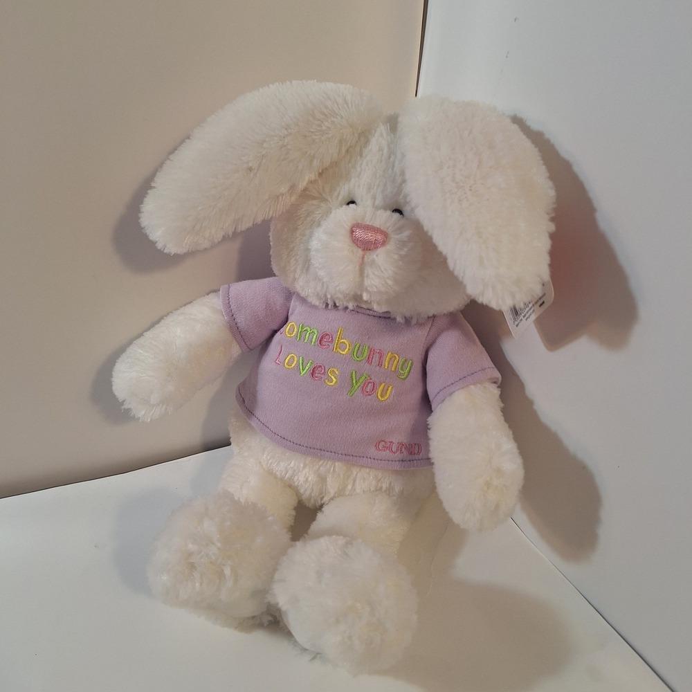Gund Plush White Easter Bunny Somebunny Loves You Stuffed Animal 16‎ inch